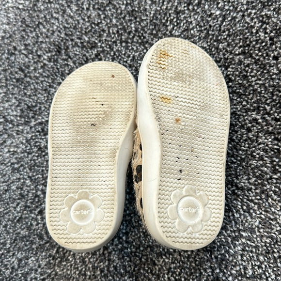 Carter's Leopard Print Calf Hair Slip On Sneakers Baby Girl Size 5 Animal Print - Picture 4 of 4